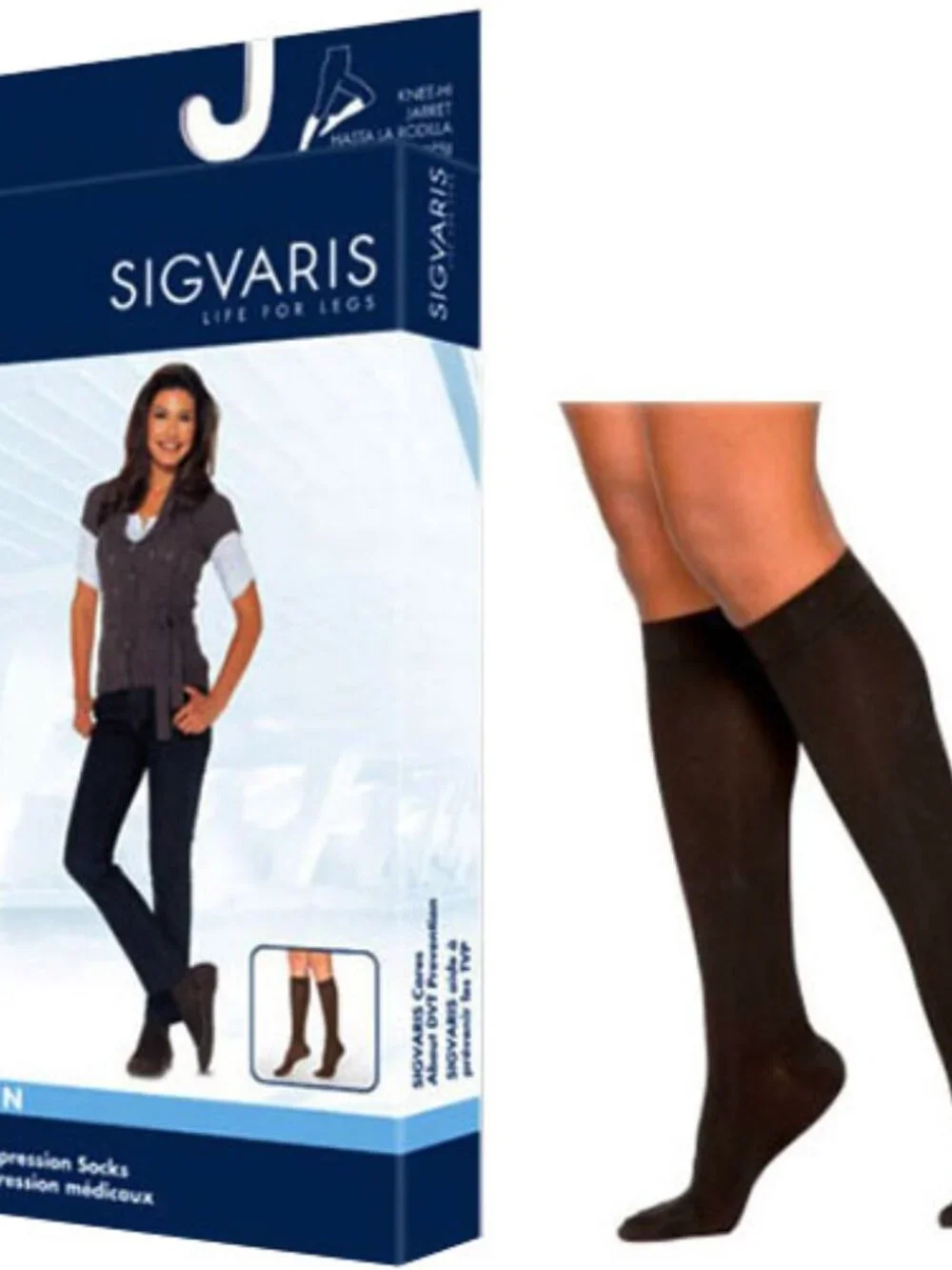 SIGVARIS Women's Medical Calf Compression Stockings,20-30mmHg,Size SS,Black, NWT